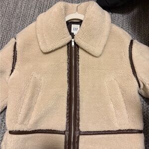 GAP Beige and Dark Brown Sherpa Jacket